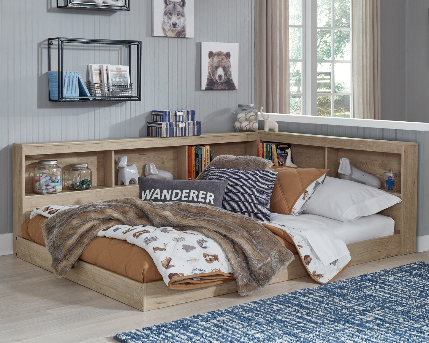 Oliah  Bookcase Storage Bed