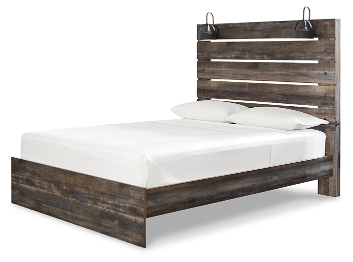 Drystan Panel Bed With Mirrored Dresser, Chest And 2 Nightstands