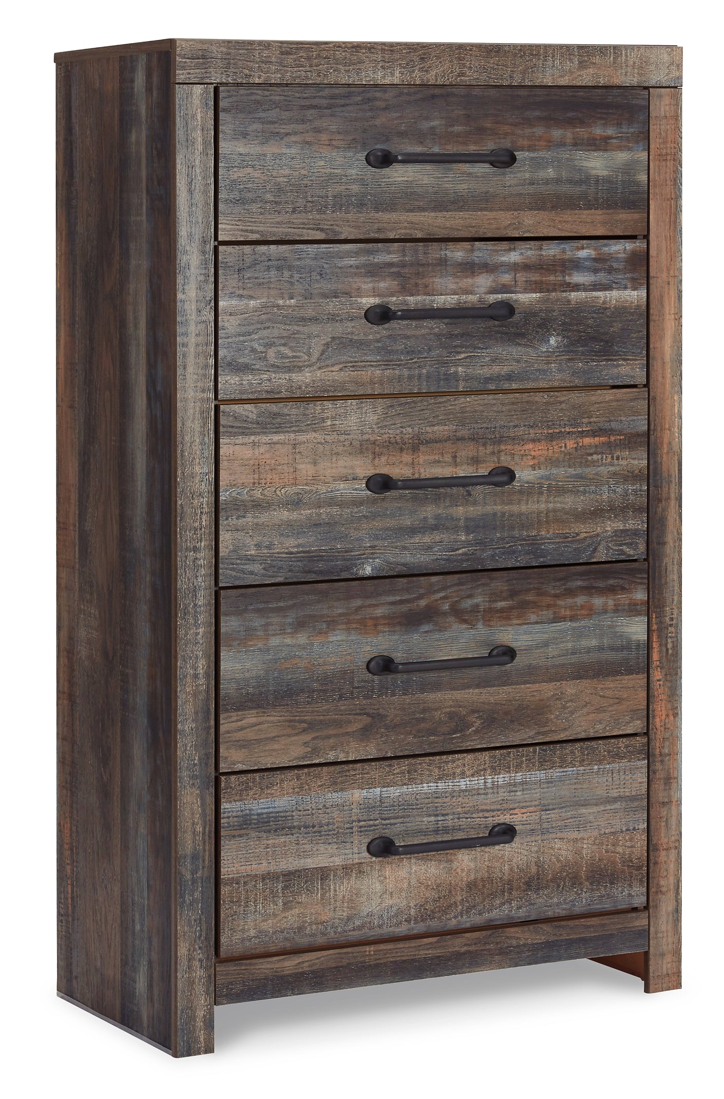 Drystan Panel Bed With Mirrored Dresser, Chest And 2 Nightstands