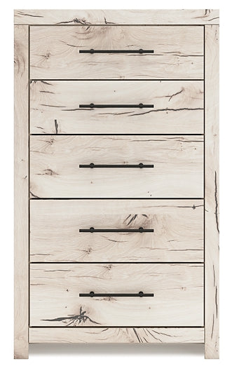 Lawroy King Panel Bed with Mirrored Dresser and Chest