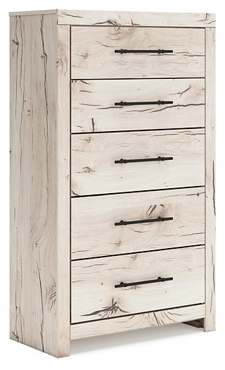 Lawroy King Panel Bed with Mirrored Dresser and Chest