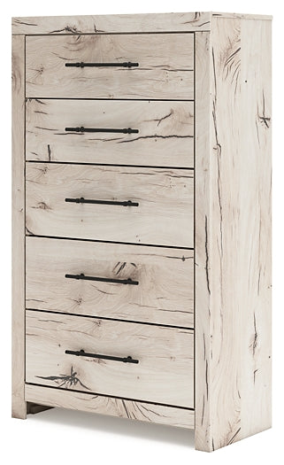 Lawroy King Panel Bed with Mirrored Dresser and Chest