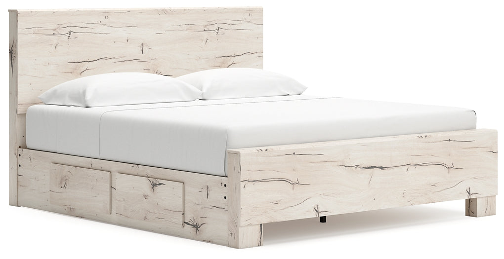 Lawroy King Panel Bed with Mirrored Dresser and Chest