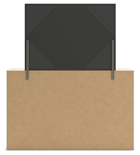 Lawroy Full Panel Bed with Mirrored Dresser and Chest