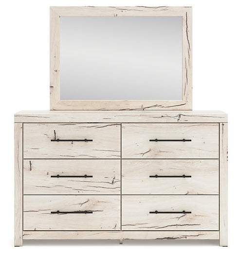Lawroy Twin Panel Headboard with Mirrored Dresser and Chest