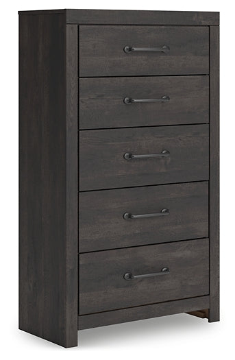 Hollivern Full Panel Bed with Storage with Mirrored Dresser and Chest