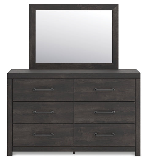 Hollivern Twin Panel Bed with Storage with Mirrored Dresser and Chest