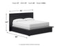 Londer California King Panel Bed with Mirrored Dresser and Chest