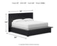 Londer King Panel Bed with Mirrored Dresser