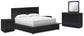 Londer King Panel Bed with Mirrored Dresser and 2 Nightstands