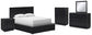 Londer Queen Panel Bed with Mirrored Dresser, Chest and Nightstand