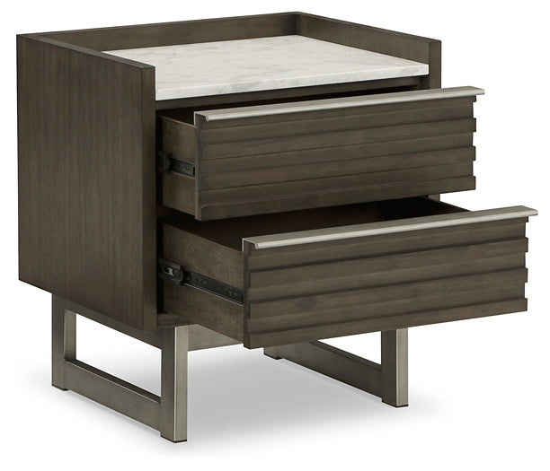 Arkenton California King Panel Bed with Mirrored Dresser and 2 Nightstands