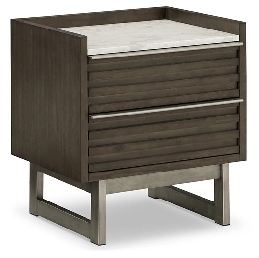 Arkenton California King Panel Bed with Mirrored Dresser and 2 Nightstands