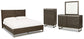 Arkenton California King Panel Bed with Mirrored Dresser and Chest