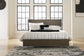 Arkenton California King Panel Bed with Mirrored Dresser, Chest and 2 Nightstands