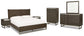 Arkenton California King Panel Bed with Mirrored Dresser, Chest and 2 Nightstands