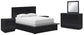 Londer Queen Panel Bed with Mirrored Dresser and 2 Nightstands