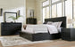Londer California King Panel Bed with Mirrored Dresser, Chest and 2 Nightstands