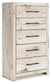 Lawroy King Panel Bed with Mirrored Dresser and Chest