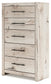 Lawroy King Panel Bed with Mirrored Dresser and Chest