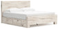 Lawroy King Panel Bed with Mirrored Dresser and Chest