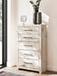 Lawroy King Panel Bed with Mirrored Dresser and Chest