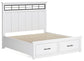 Ashbryn King Panel Storage Bed with Mirrored Dresser, Chest and Nightstand