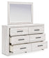 Cayboni Queen Panel Bed with Mirrored Dresser and Chest