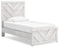 Cayboni Twin Panel Bed with Mirrored Dresser, Chest and Nightstand