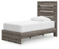 Graystorm Twin Panel Storage Bed with Mirrored Dresser and Nightstand