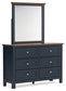 Landocken Full Panel Headboard with Mirrored Dresser and Chest