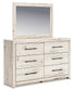 Lawroy Full Panel Headboard with Mirrored Dresser and Chest