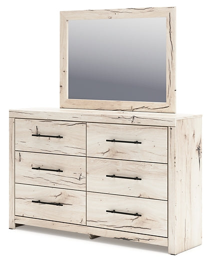 Lawroy Full Panel Bed with Mirrored Dresser and Chest