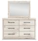 Lawroy Twin Panel Headboard with Mirrored Dresser and Nightstand