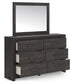 Hollivern Twin Panel Bed with Mirrored Dresser and Chest