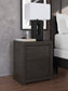 King Panel Storage Bed with Mirrored Dresser and Nightstand