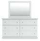 Bostwick Shoals Twin Panel Bed with Mirrored Dresser