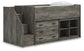 Frandern Twin Loft  Bed with Bookcase and Drawer Storage