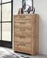 Hyanna King Panel Storage Bed, Dresser, Mirror, Chest and Nightstand