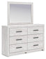 Cayboni Queen Panel Bed with Mirrored Dresser and Nightstand