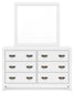 Binterglen King Panel Bed with Mirrored Dresser and Nightstand
