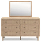 Cielden Queen Panel Bed with Mirrored Dresser, Chest and Nightstand