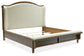 Sturlayne Queen Upholstered Panel Bed, Dresser, Mirror and Nightstand