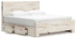 Lawroy King Panel Bed with Storage, Dresser, Mirror and Nightstand