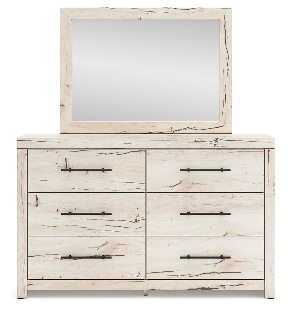 Lawroy Twin Panel Bed with Storage, Dresser, Mirror and Nightstand