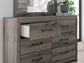 Graystorm King Panel Bed, Dresser, Mirror and Nightstand