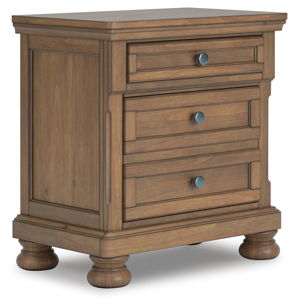 Feddinger California King Panel Bed with Mirrored Dresser, Chest and Nightstand