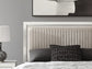 Zuraleus Queen Upholstered Panel Platform Storage Bed, Dresser and Mirror