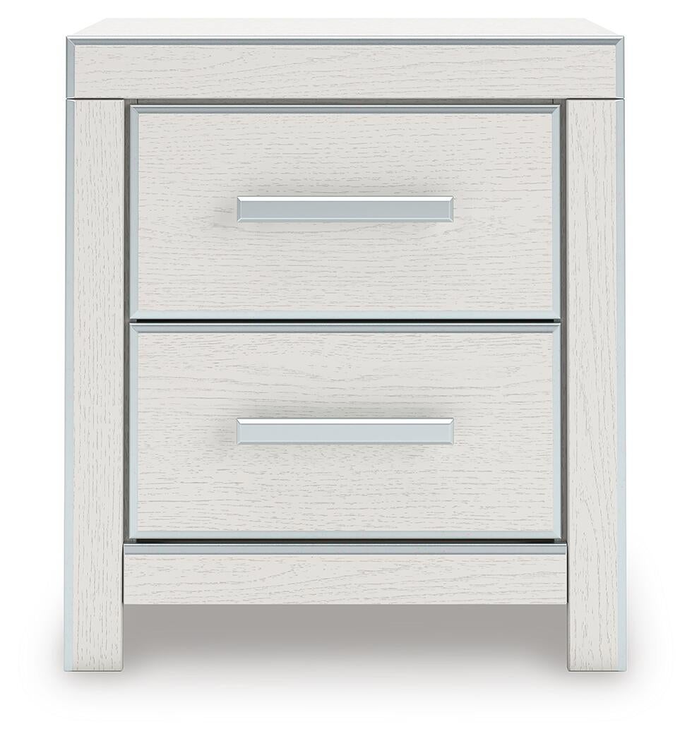Zuraleus King Upholstered Panel Platform Storage Bed, Dresser, Mirror and Nightstand