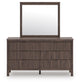 Pamytta Queen Upholstered Panel Bed, Dresser, Mirror, Chest and Nightstand
